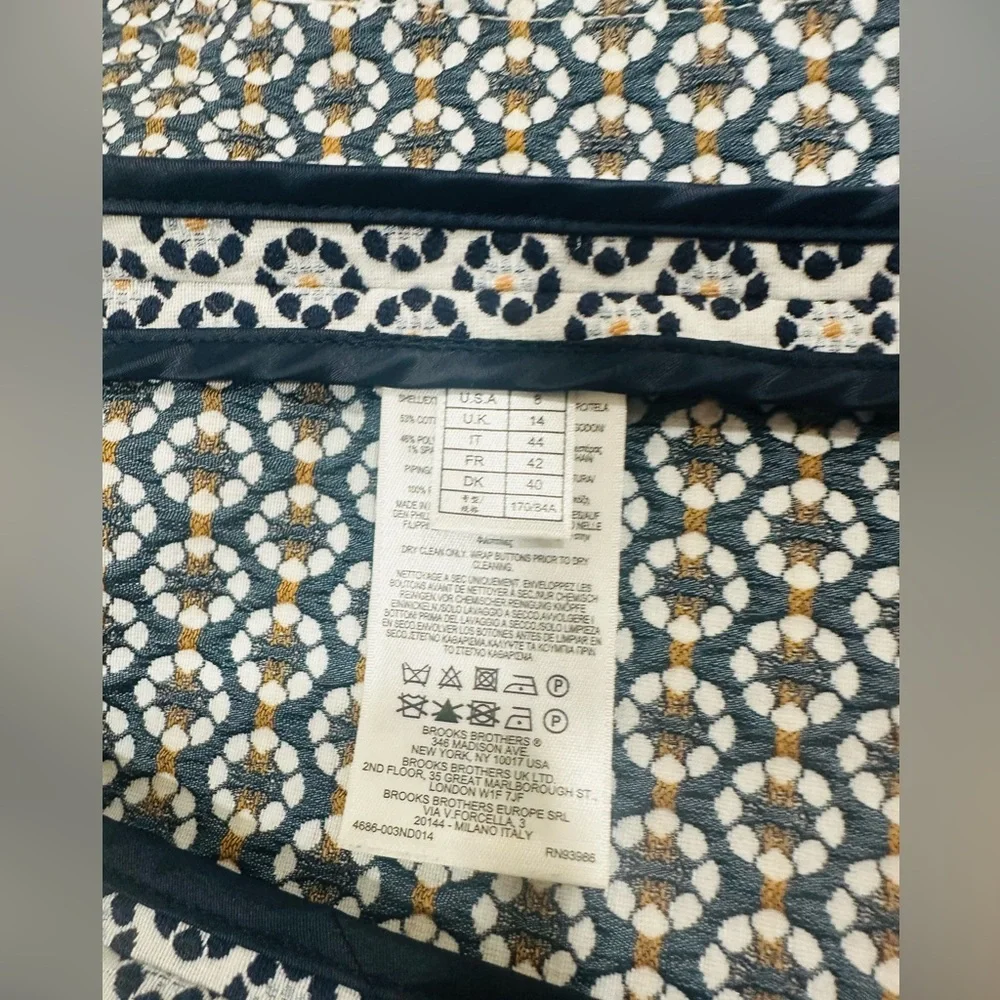 Brooks Brothers Floral Jacquard Cropped Jacket Size‎ 8 - Picture 9 of 15